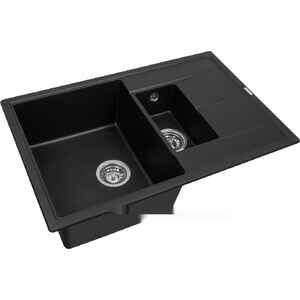 Кухонная мойка AquaSanita Rock SQR 104 (черный металлик 601) Кухонная мойка AquaSanita Rock SQR 104 (черный металлик 601)