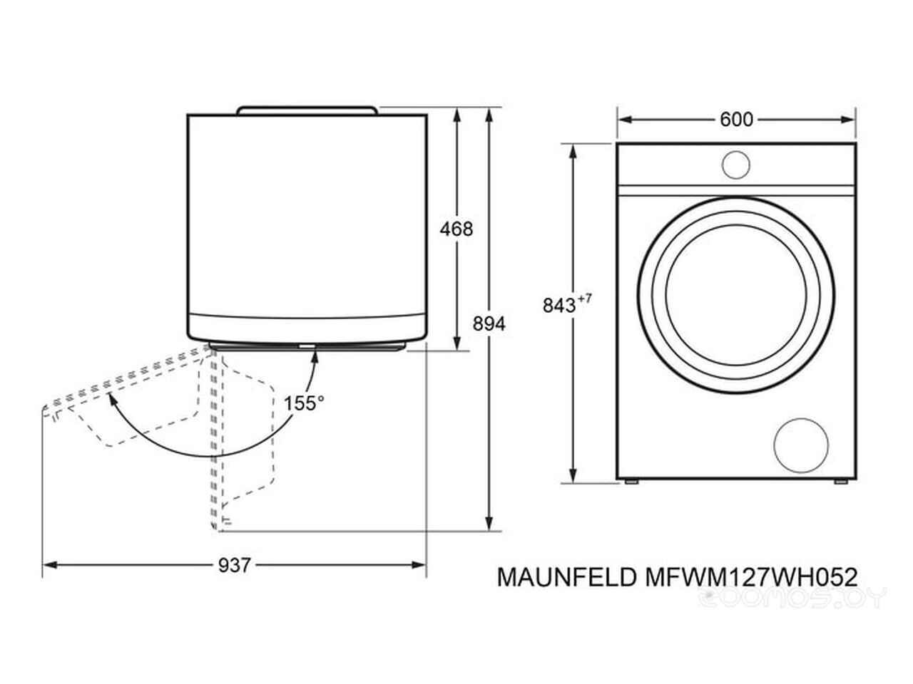 Стиральная машина Maunfeld MFWM127WH052 КА-00019776 Стиральная машина Maunfeld MFWM127WH052 КА-00019776