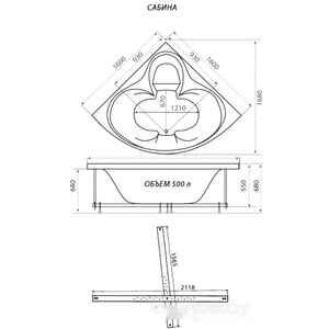 Ванна Triton Сабина 160x160 Экстра Стандарт Flat (с гидромассажем) Ванна Triton Сабина 160x160 Экстра Стандарт Flat (с гидромассажем)