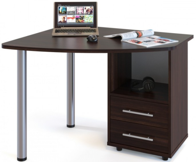Письменный стол Сокол КСТ-102 правый (венге/беленый дуб)