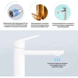 Смеситель Wellsee ICON! for life 182305000 (матовый белый) Смеситель Wellsee ICON! for life 182305000 (матовый белый)