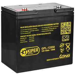 Аккумулятор для ИБП Kiper GPL-12550 (12В/55 А·ч)