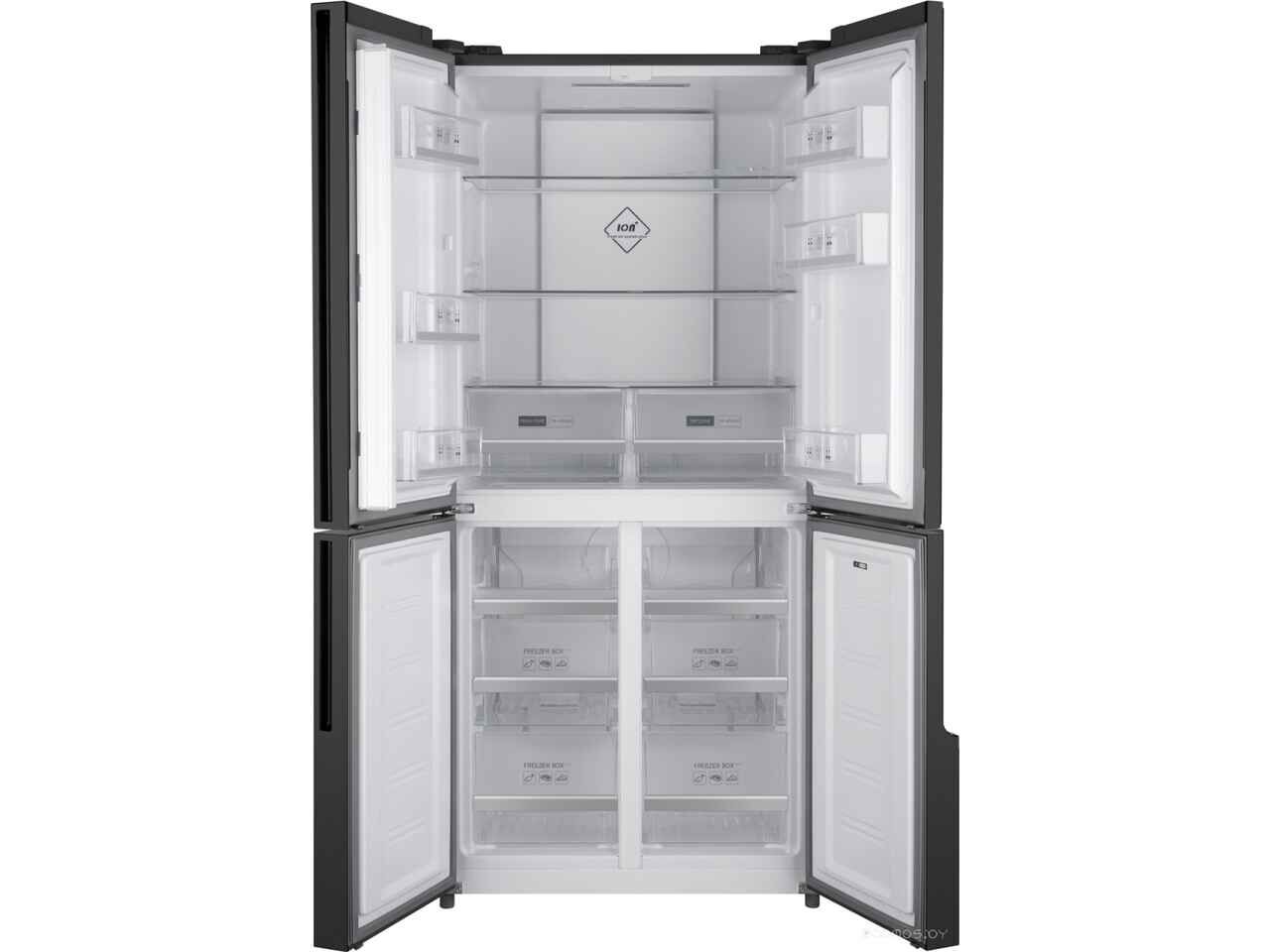 Четырёхдверный холодильник Weissgauff WCD 450 Inox Glass NoFrost Inverter Четырёхдверный холодильник Weissgauff WCD 450 Inox Glass NoFrost Inverter