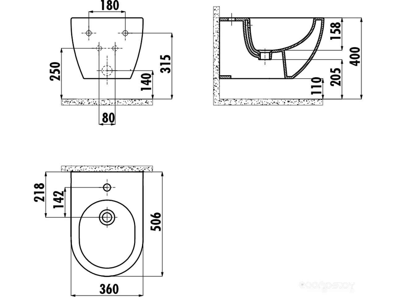 Биде Creavit FE510-00CB00E-0000 Биде Creavit FE510-00CB00E-0000