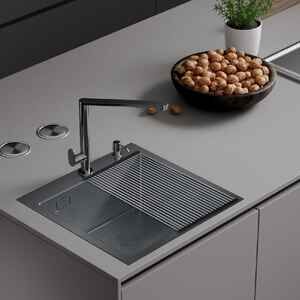 Кухонная мойка Roxen Simple 560220-45B графит Кухонная мойка Roxen Simple 560220-45B графит