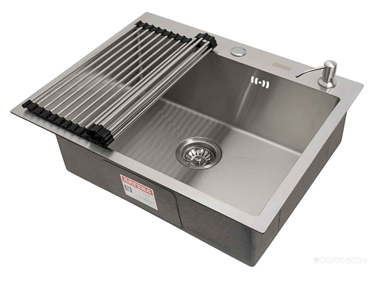 Кухонная мойка ARFEKA ECO AR 600*500, роллер-мат, дозатор SATIN Кухонная мойка ARFEKA ECO AR 600*500, роллер-мат, дозатор SATIN