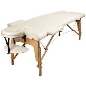 Стол массажный Atlas Sport складной 2-с деревянный 70 см (бежевый)
