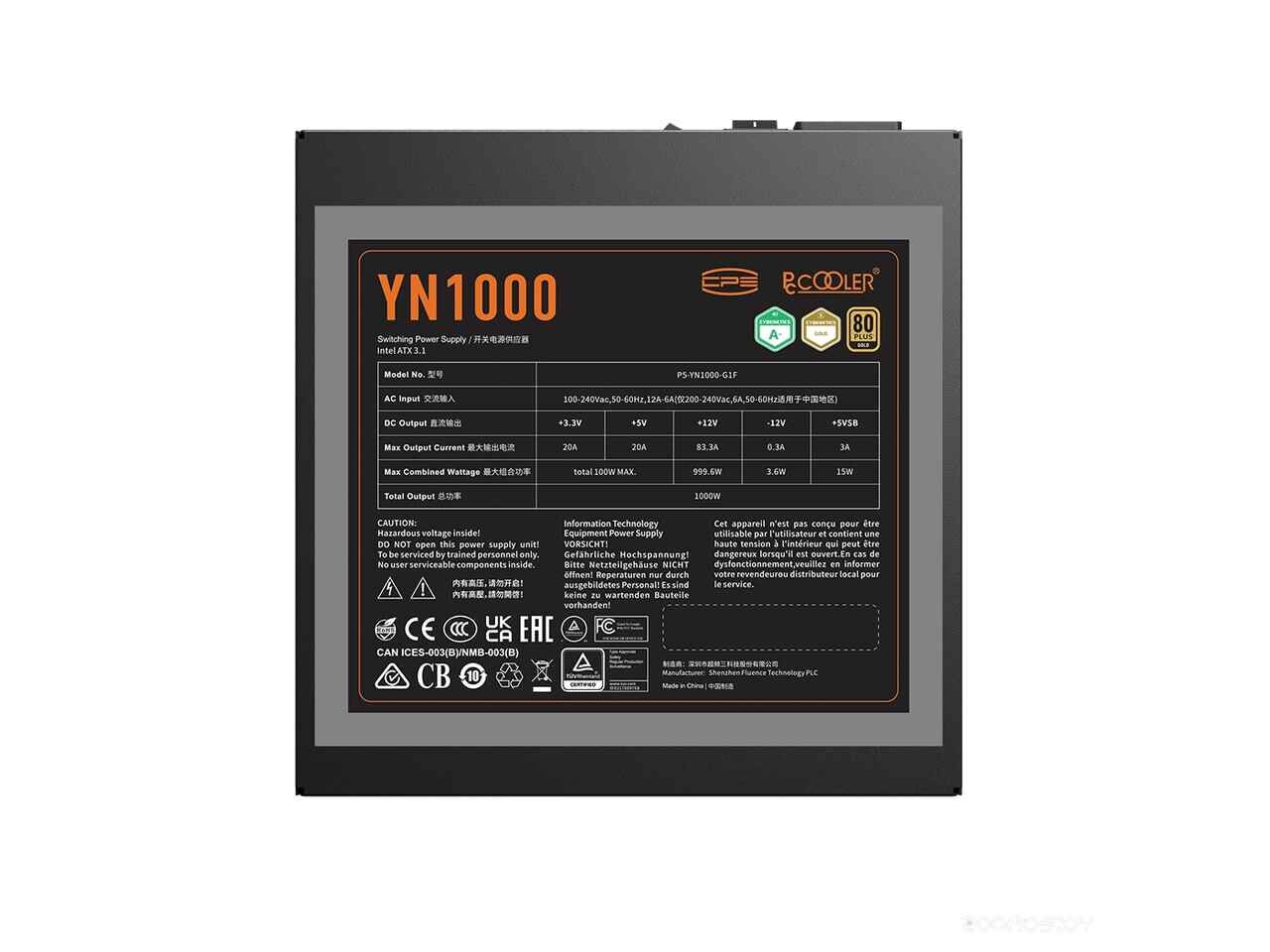 Блок питания PCcooler YN1000 Блок питания PCcooler YN1000