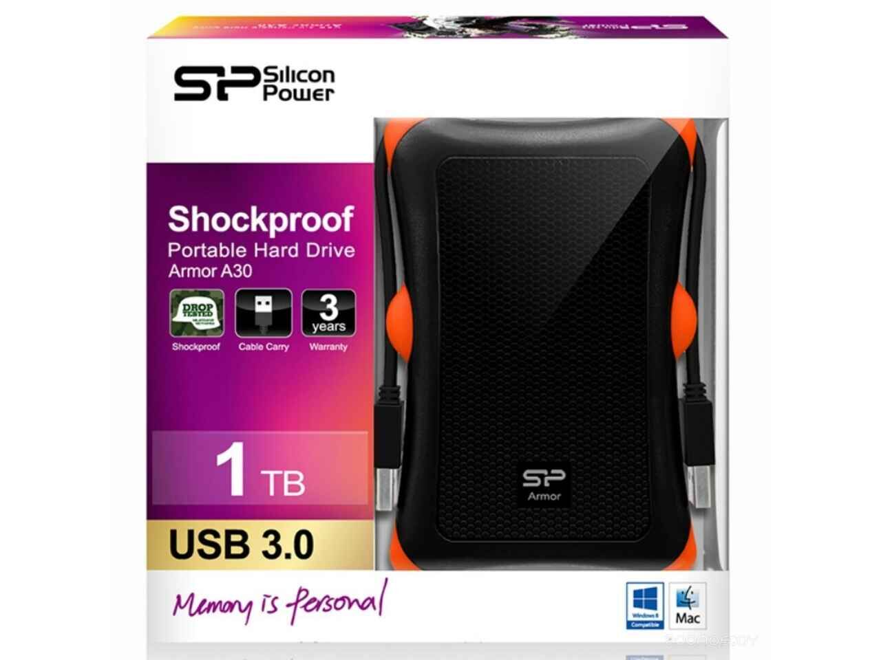 Внешний жёсткий диск Silicon Power Armor A30 1TB Black SP010TBPHDA30S3K Внешний жёсткий диск Silicon Power Armor A30 1TB Black SP010TBPHDA30S3K