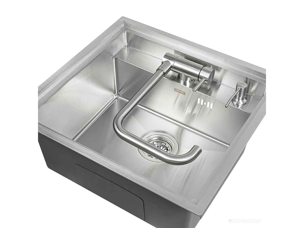 Кухонная мойка ARFEKA Eco AR 520*490 Satin со смесителем и дозатором УТ-00003201 Кухонная мойка ARFEKA Eco AR 520*490 Satin со смесителем и дозатором УТ-00003201