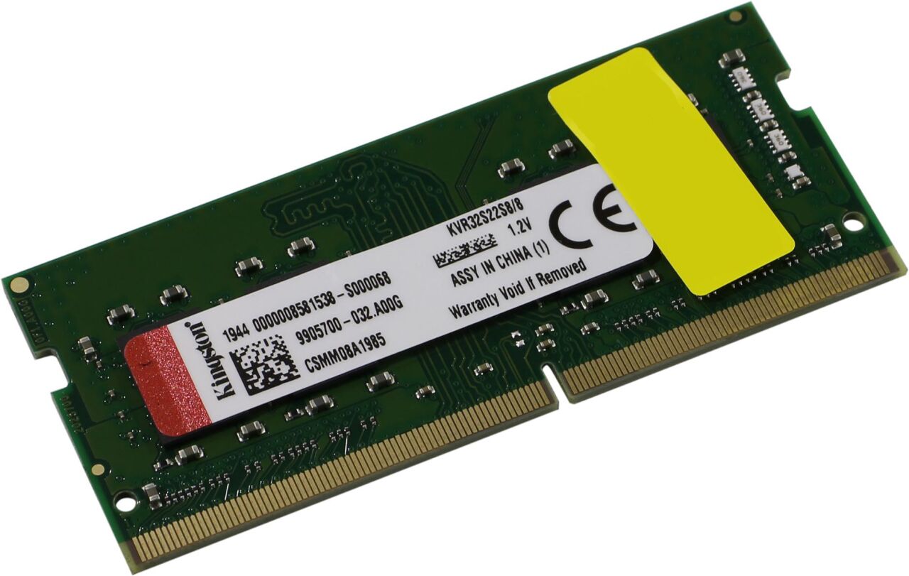 Модуль памяти Kingston 8GB DDR4 SODIMM PC4-25600 KVR32S22S8/8