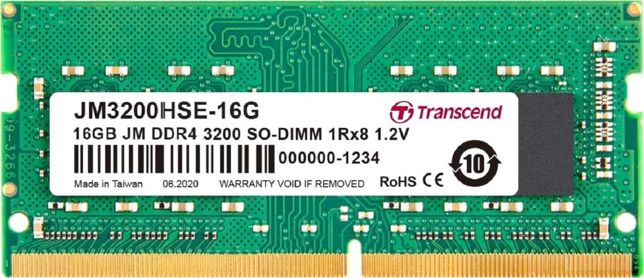 Модуль памяти Transcend JetRam 16GB DDR4 SODIMM PC4-25600 JM3200HSE-16G
