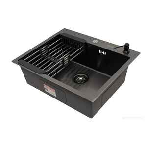 Кухонная мойка ARFEKA ECO AR 600*500, коландер, дозатор BLACK DECOR +CL AR+DS AR УТ-00003606