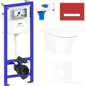 Унитаз Lavinia Boho Relfix Biore Compacto Rimless 7 в 1 75110155 (красный стекло)