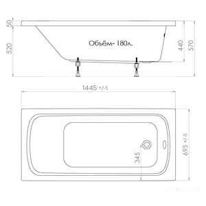 Ванна Triton Стандарт 145x70 (с ножками) Ванна Triton Стандарт 145x70 (с ножками)