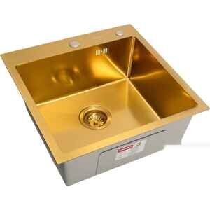 Кухонная мойка ARFEKA ECO AR 500*500 GOLD PVD NANO DECOR