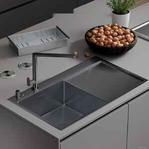 Кухонная мойка Roxen Vespa 560230-70LB графит Кухонная мойка Roxen Vespa 560230-70LB графит