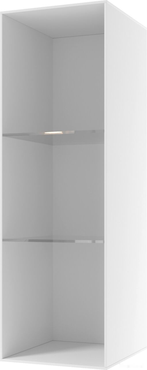 Шкаф-витрина SV-Мебель Соло со стеклом (белый/белый глянец)
