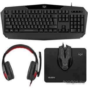 Клавиатура + мышь с ковриком + наушники Sven GS-4300