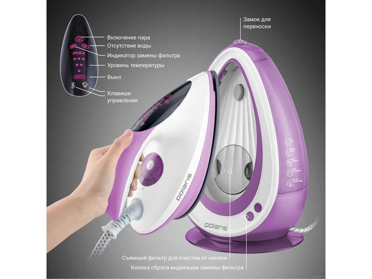 Утюг Polaris PSS 6540K (лиловый) Утюг Polaris PSS 6540K (лиловый)
