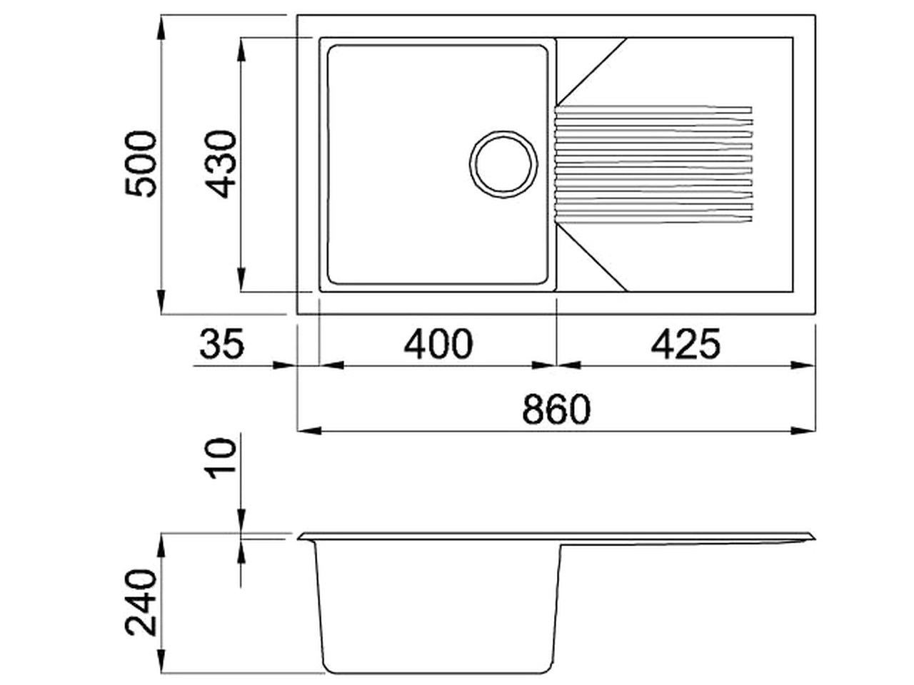 Кухонная мойка Elleci Tekno 400 V96 White LVT40096 Кухонная мойка Elleci Tekno 400 V96 White LVT40096