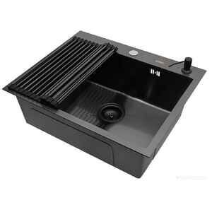 Кухонная мойка ARFEKA ECO AR 600*500 роллер-мат, дозатор BLACK +RM AR+DS AR УТ-00003525