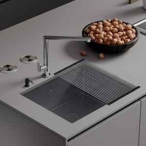 Кухонная мойка Roxen Uno 560210-44B графит Кухонная мойка Roxen Uno 560210-44B графит