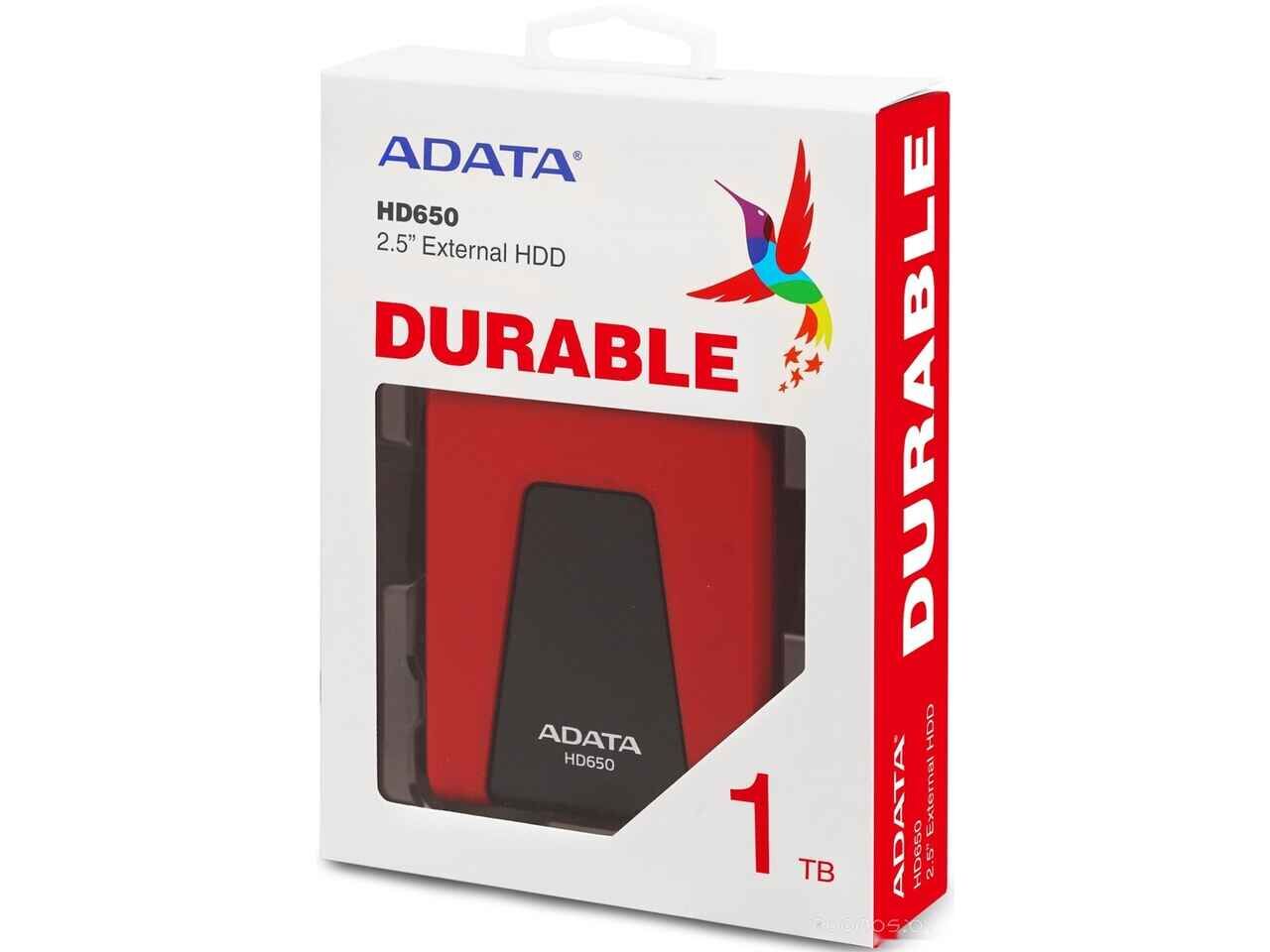 Внешний жёсткий диск A-Data DashDrive Durable HD650 AHD650-1TU31-CRD 1TB (красный) Внешний жёсткий диск A-Data DashDrive Durable HD650 AHD650-1TU31-CRD 1TB (красный)