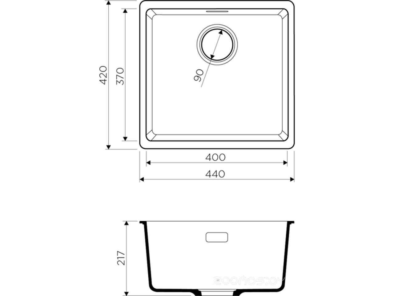 Кухонная мойка Omoikiri Kata 44-U-BL 4993403 Кухонная мойка Omoikiri Kata 44-U-BL 4993403