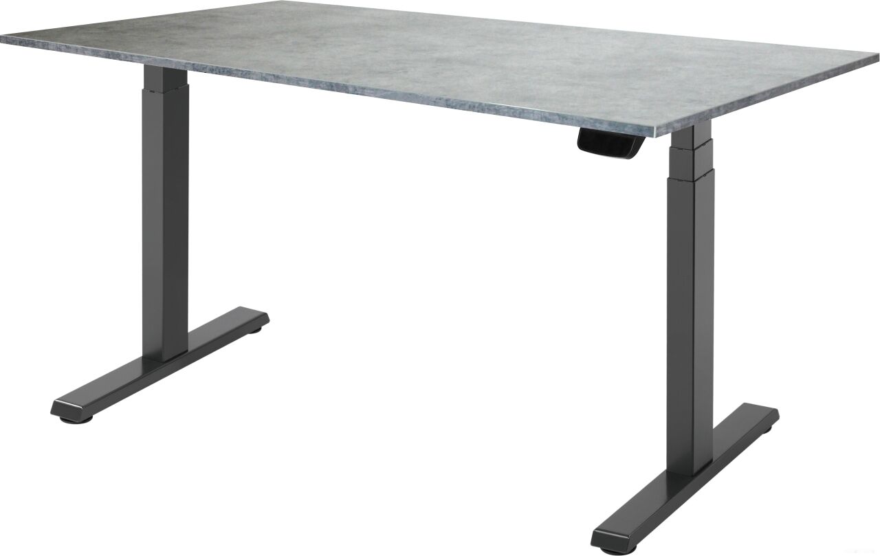 Стол для работы стоя ErgoSmart Ergo Desk Pro 1380x800x18 мм (бетон чикаго светло-серый/черный)