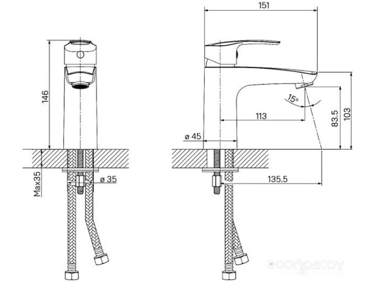 Смеситель IDDIS Ray RAYBL00i01 Смеситель IDDIS Ray RAYBL00i01