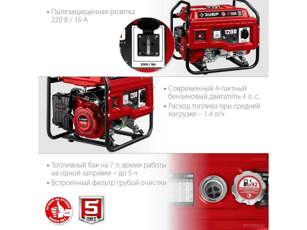 Бензиновый генератор ЗУБР Мастер СБ-1200 Бензиновый генератор ЗУБР Мастер СБ-1200