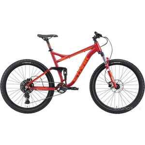 Велосипед Stark Tactic FS 27.4 HD р.20 2024 (красный матовый/оранжевый)