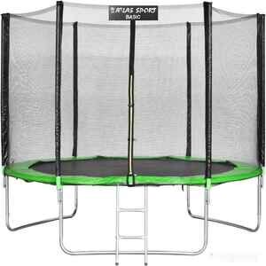 Батут Atlas Sport 252 см - 8ft Basic (с лестницей, зеленый)