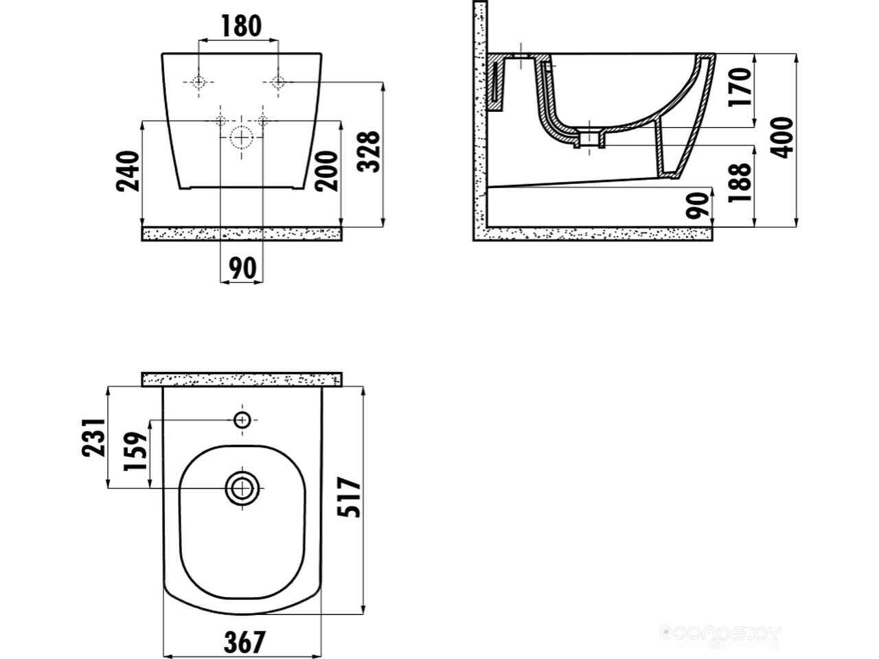 Биде Creavit EG510-00CB00E-0000 Биде Creavit EG510-00CB00E-0000