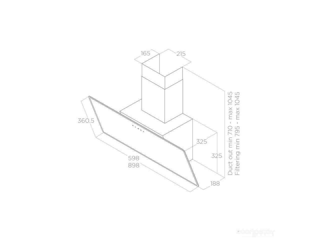 Кухонная вытяжка Elica Shire WH/A/60 No Plug PRF0144000A Кухонная вытяжка Elica Shire WH/A/60 No Plug PRF0144000A