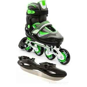 Роликовые коньки Calambus TIM COMBO черный/зеленый р.30-33 (AS-07)