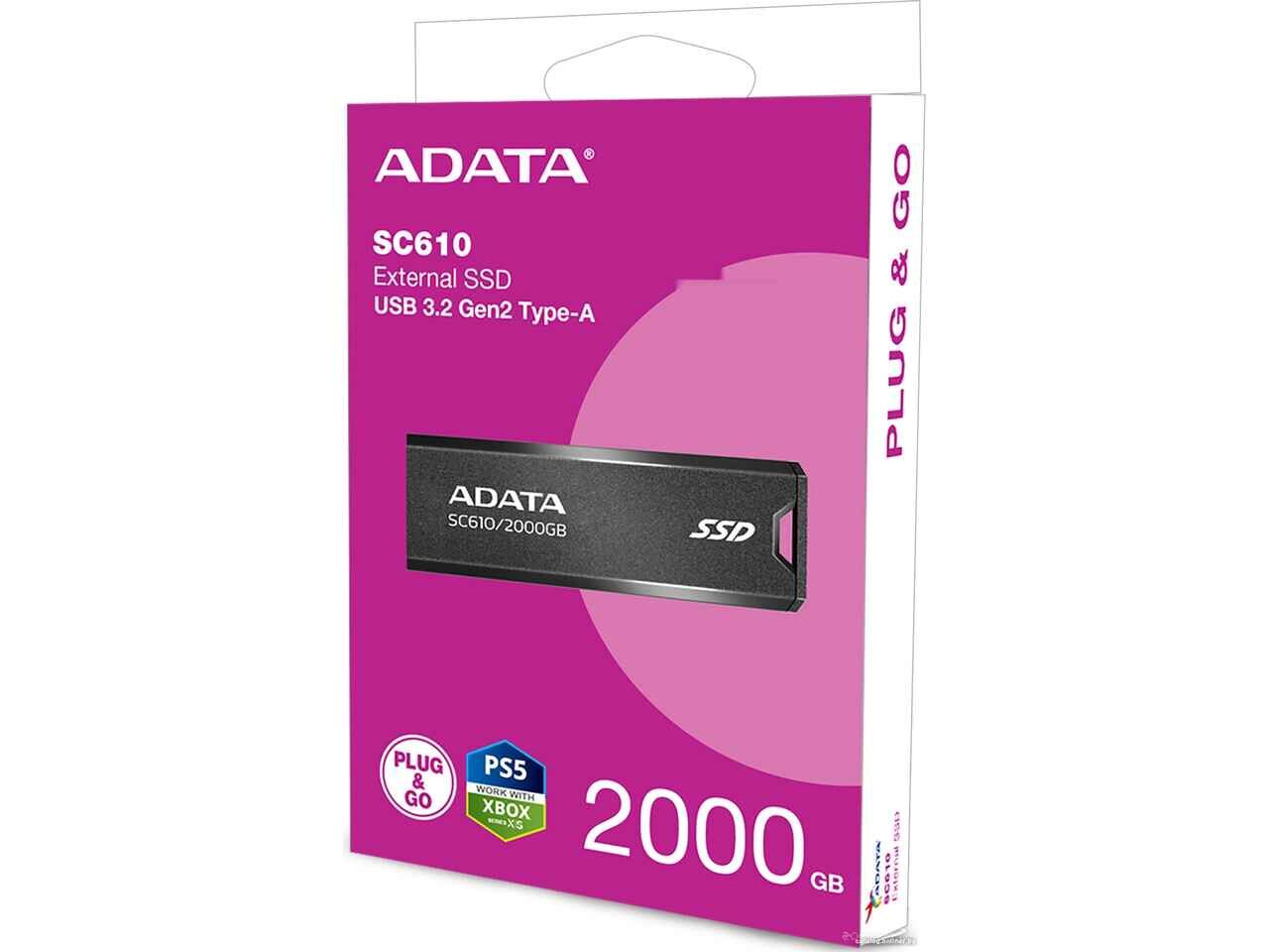 Внешний накопитель A-Data SC610 2TB SC610-2000G-CBK/RD Внешний накопитель A-Data SC610 2TB SC610-2000G-CBK/RD