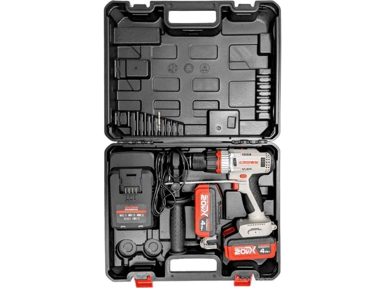 Дрель-шуруповерт Crown CT21090HMX-4 BMC (с 2-мя АКБ 4Ah, кейс) Дрель-шуруповерт Crown CT21090HMX-4 BMC (с 2-мя АКБ 4Ah, кейс)