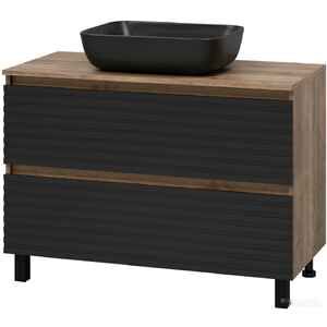 Brevita  Тумба под умывальник Dakota DAK-07100-19/02-2Я (черный/темное дерево)
