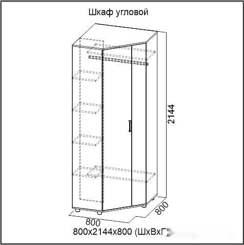 Шкаф распашной SV-Мебель Визит 1 угловой (дуб сонома/сосна джексон)