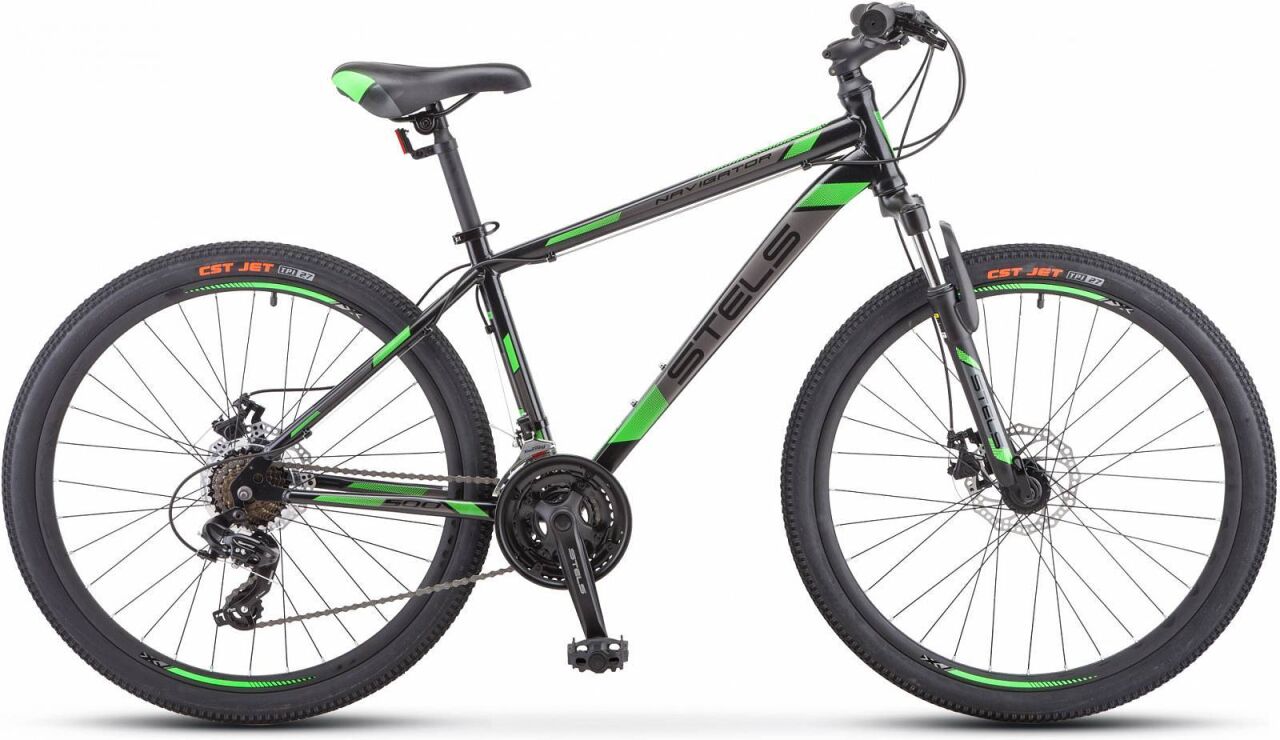 Велосипед Stels Navigator 500 MD 26 F010 (18, черный/зеленый, 2021)