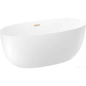 Ванна Wellsee Eclatant 159x74 231301004 (отдельностоящая ванна белый глянец, экран, ножки, сифон-автомат золото)