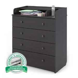 Детский комод Атон Мебель раскладной Сириус-2 80/4ЛДСП Шариковые направляющие Венге, 4 ящиков Детский комод Атон Мебель раскладной Сириус-2 80/4ЛДСП Шариковые направляющие Венге, 4 ящиков