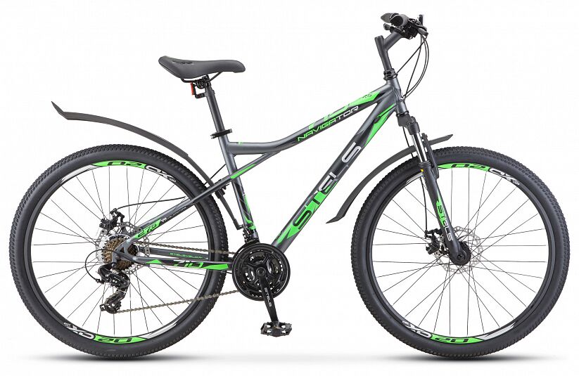 Велосипед Stels Navigator 710 MD 27.5 V020 (18, серый/зеленый, 2022)