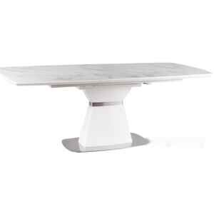 Кухонный стол Signal Saturn II 160/210x90 (белый мрамор) SATURNIICBB160 Кухонный стол Signal Saturn II 160/210x90 (белый мрамор) SATURNIICBB160