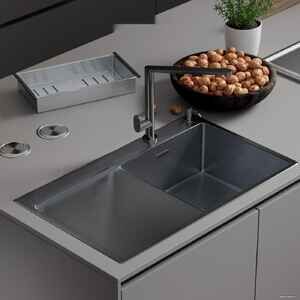 Кухонная мойка Roxen Vespa 560230-70RB графит Кухонная мойка Roxen Vespa 560230-70RB графит