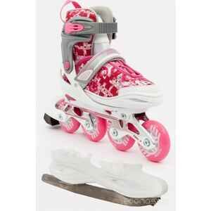 Роликовые коньки Calambus Jenny COMBO белый/розовый р.38-41 (AS-27)