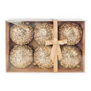 Елочная игрушка Ausini Набор новогодних шаров 12см 6шт золото B8031GD