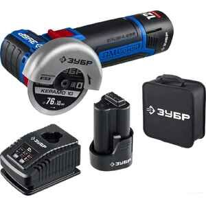 Угловая шлифмашина ЗУБР Профессионал AB-76-22 (с 2-мя АКБ, сумка)